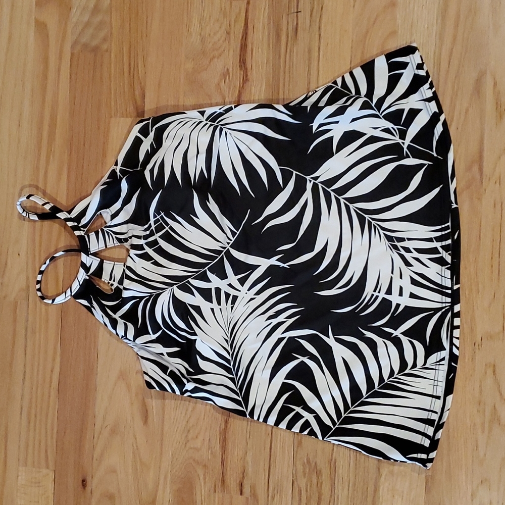 Caribbean Joe Palm Leaf Bathing Suit Top/Tank Size 14